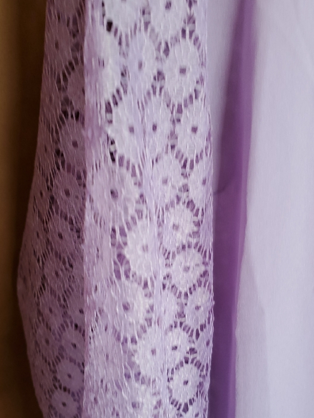 XL Womens New York & Company Lavender Ruffle Lace V-Neck Top - Picture 4 of 15